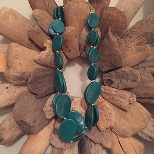 Teal Green Beaded Necklace